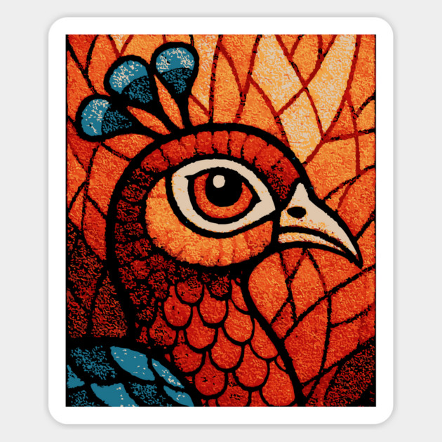The Peacock | An Art Nouveau Stained Glass Graphic Magnet by TuncGK