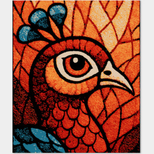 The Peacock | An Art Nouveau Stained Glass Graphic Posters and Art