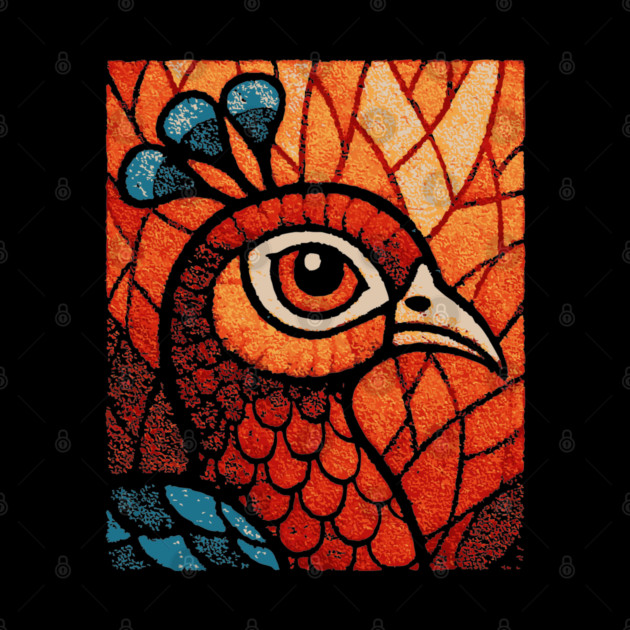 The Peacock | An Art Nouveau Stained Glass Graphic by TuncGK