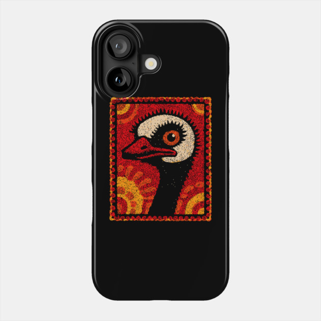 The Ostrich | A Modern Folk Art Portrait Phone Case by TuncGK