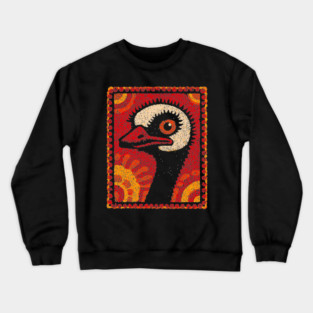 The Ostrich | A Modern Folk Art Portrait Crewneck Sweatshirt