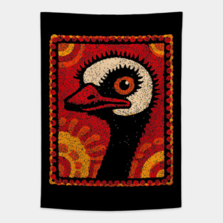 The Ostrich | A Modern Folk Art Portrait Tapestry