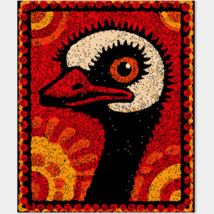 The Ostrich | A Modern Folk Art Portrait Posters and Art
