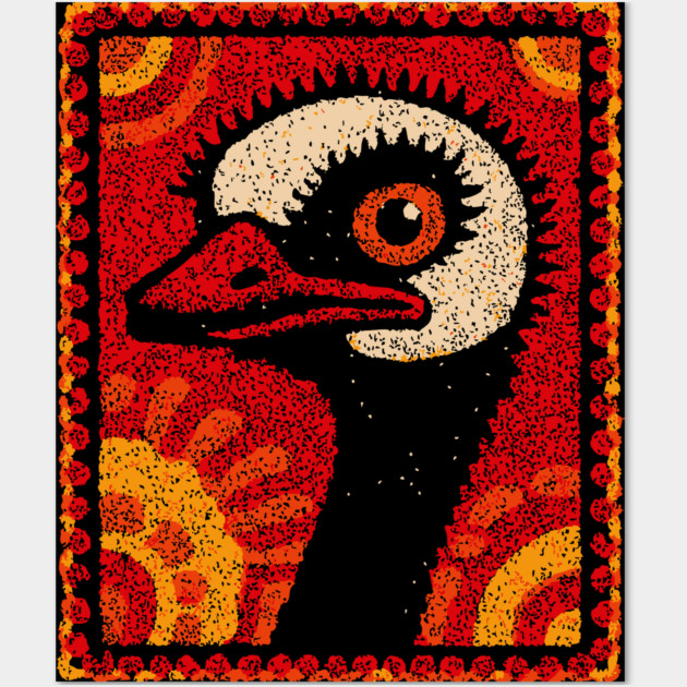 The Ostrich | A Modern Folk Art Portrait Wall Art by TuncGK