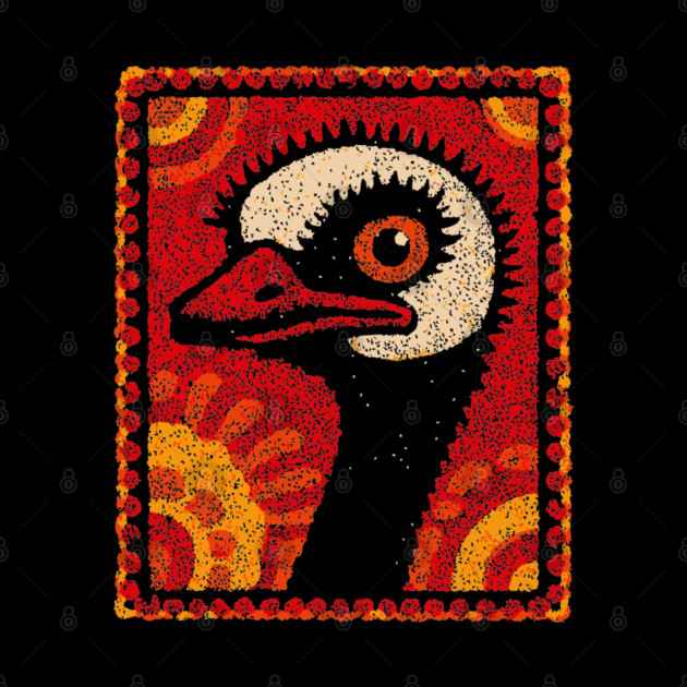 The Ostrich | A Modern Folk Art Portrait by TuncGK