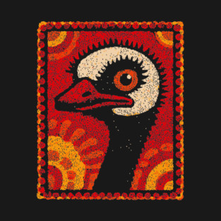 The Ostrich | A Modern Folk Art Portrait T-Shirt