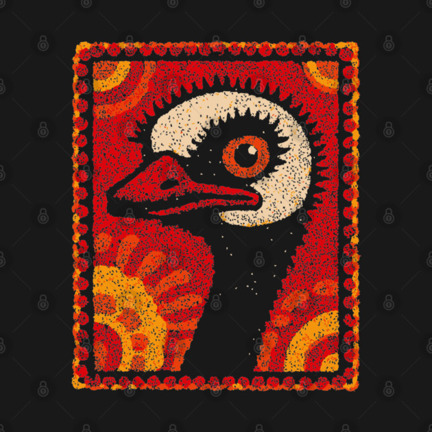 The Ostrich | A Modern Folk Art Portrait by TuncGK