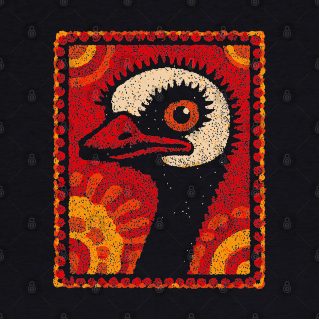 The Ostrich | A Modern Folk Art Portrait by TuncGK