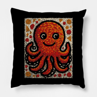 The Octopus | A Stained Glass Art Graphic Pillow