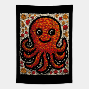 The Octopus | A Stained Glass Art Graphic Tapestry