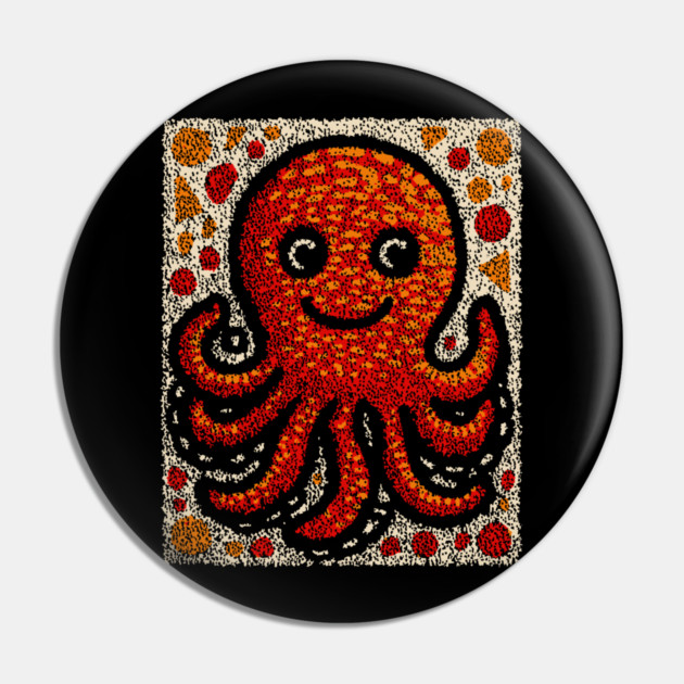 The Octopus | A Stained Glass Art Graphic Pin by TuncGK