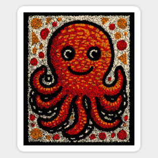The Octopus | A Stained Glass Art Graphic Magnet