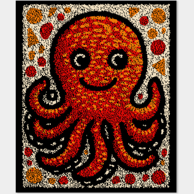 The Octopus | A Stained Glass Art Graphic Wall Art by TuncGK