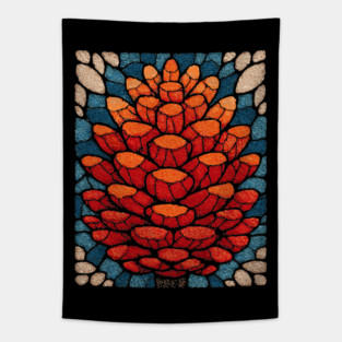 Sacred Pinecone | A Stained Glass Botanical Tapestry