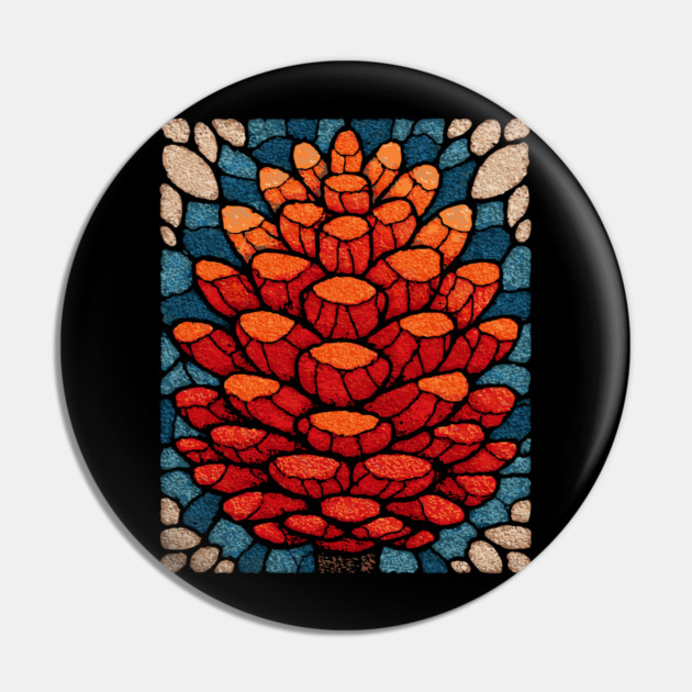 Sacred Pinecone | A Stained Glass Botanical Pin by TuncGK