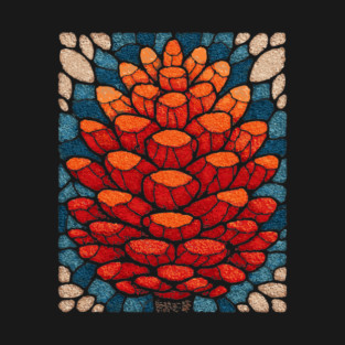 Sacred Pinecone | A Stained Glass Botanical T-Shirt