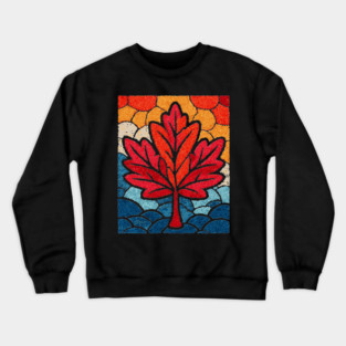 Stained Glass Maple Leaf | Autumnal Window Art Crewneck Sweatshirt