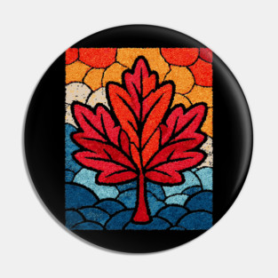 Stained Glass Maple Leaf | Autumnal Window Art Pin