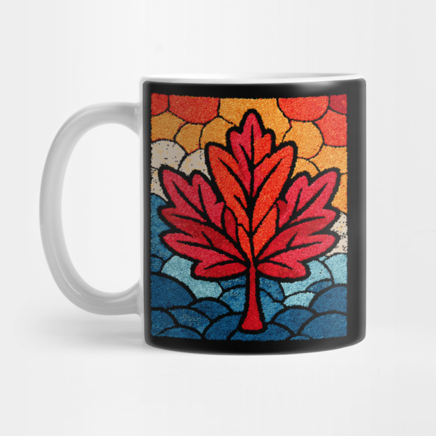 Stained Glass Maple Leaf | Autumnal Window Art by TuncGK