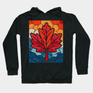 Stained Glass Maple Leaf | Autumnal Window Art Hoodie