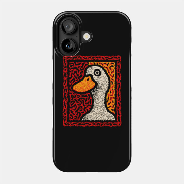 Outsider Art Duck | A Quirky Tapestry Portrait Phone Case by TuncGK