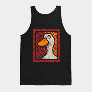 Outsider Art Duck | A Quirky Tapestry Portrait Tank Top