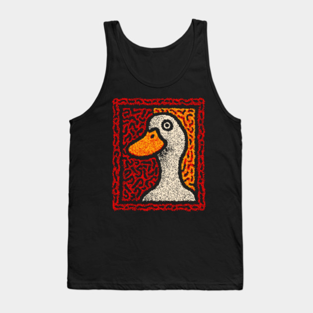 Outsider Art Duck | A Quirky Tapestry Portrait Tank Top by TuncGK
