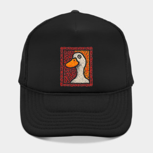 Outsider Art Duck | A Quirky Tapestry Portrait Hat