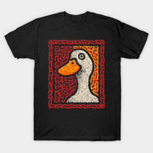 Outsider Art Duck | A Quirky Tapestry Portrait T-Shirt