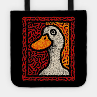 Outsider Art Duck | A Quirky Tapestry Portrait Tote