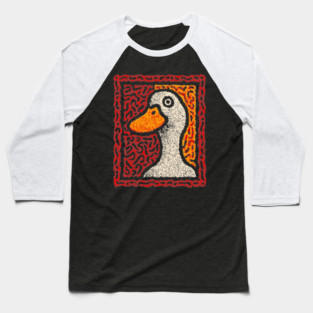 Outsider Art Duck | A Quirky Tapestry Portrait Baseball T-Shirt