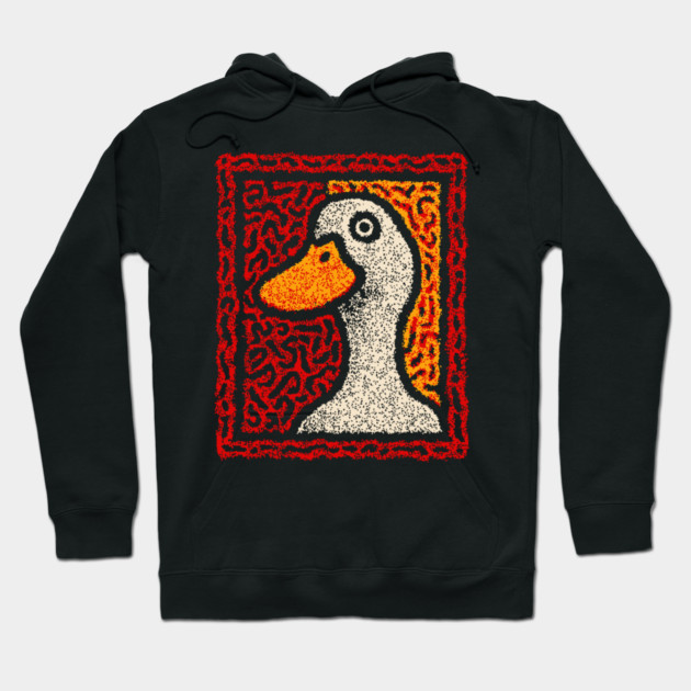 Outsider Art Duck | A Quirky Tapestry Portrait Hoodie by TuncGK