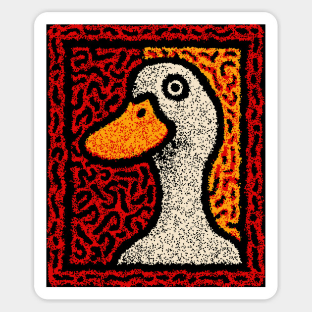 Outsider Art Duck | A Quirky Tapestry Portrait Magnet by TuncGK