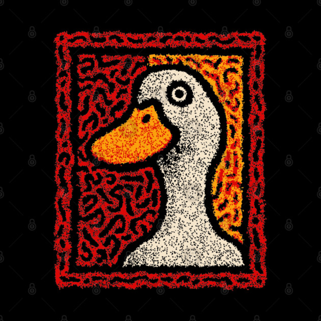Outsider Art Duck | A Quirky Tapestry Portrait by TuncGK