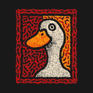 Outsider Art Duck | A Quirky Tapestry Portrait T-Shirt