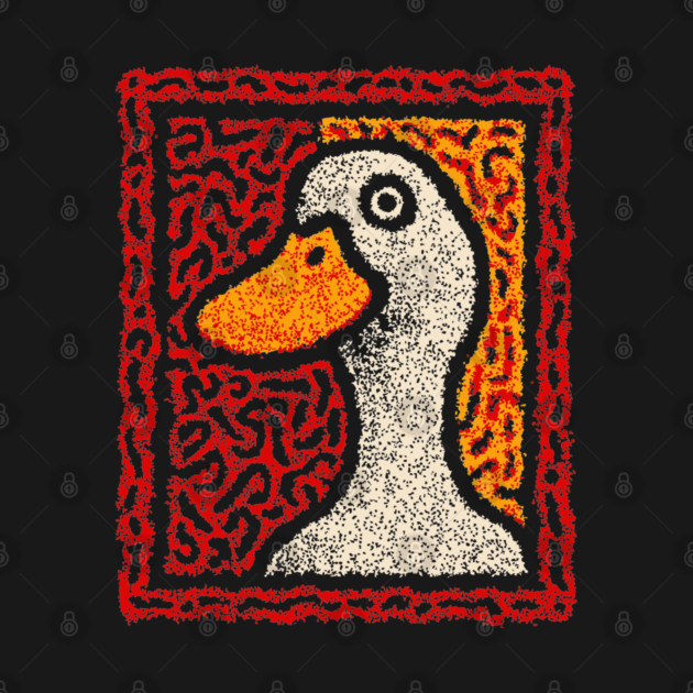 Outsider Art Duck | A Quirky Tapestry Portrait by TuncGK