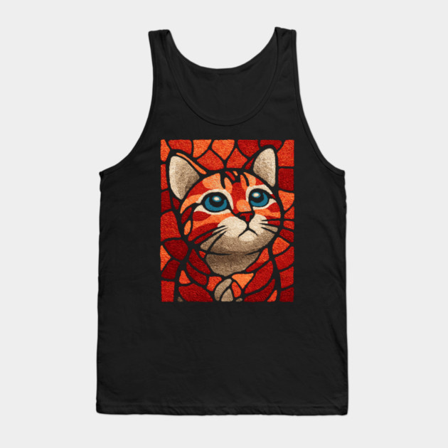 The Familiar | A Byzantine Icon Style Cat Tank Top by TuncGK