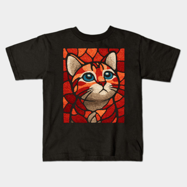 The Familiar | A Byzantine Icon Style Cat Kids T-Shirt by TuncGK