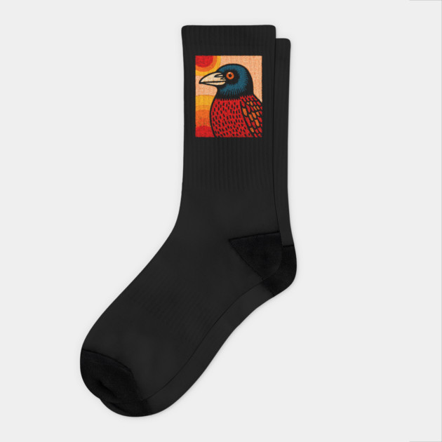 The Messenger | A Gothic Folk Art Graphic Socks by TuncGK