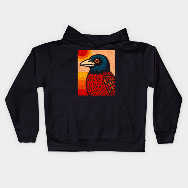 The Messenger | A Gothic Folk Art Graphic Kids Hoodie by TuncGK