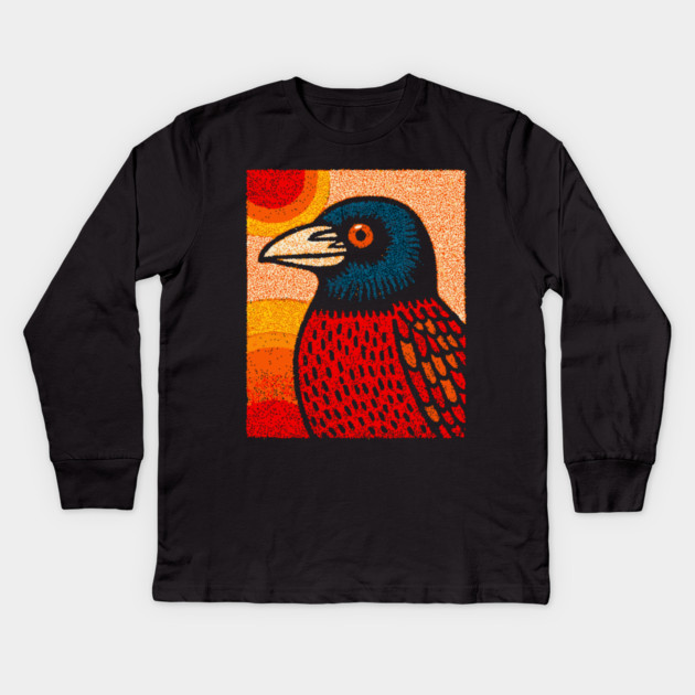 The Messenger | A Gothic Folk Art Graphic Kids Long Sleeve T-Shirt by TuncGK