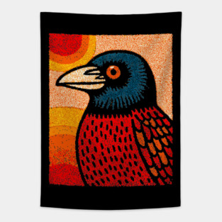 The Messenger | A Gothic Folk Art Graphic Tapestry
