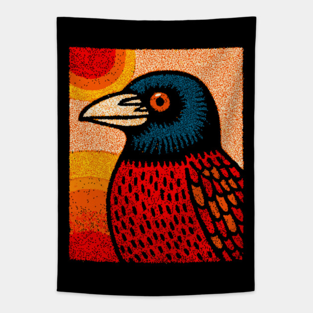 The Messenger | A Gothic Folk Art Graphic Tapestry by TuncGK