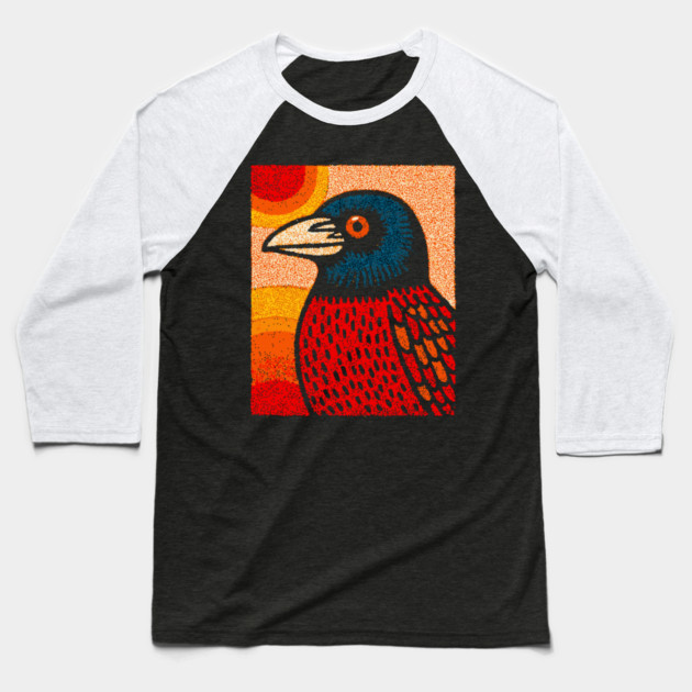 The Messenger | A Gothic Folk Art Graphic Baseball T-Shirt by TuncGK
