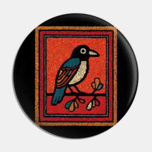 Blue Jay Folk Art | Tribal Messenger of Nature Pin