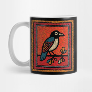 Blue Jay Folk Art | Tribal Messenger of Nature Mug