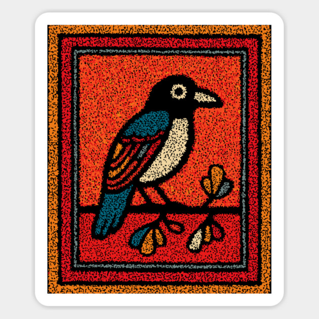 Blue Jay Folk Art | Tribal Messenger of Nature Magnet by TuncGK