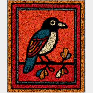 Blue Jay Folk Art | Tribal Messenger of Nature Posters and Art