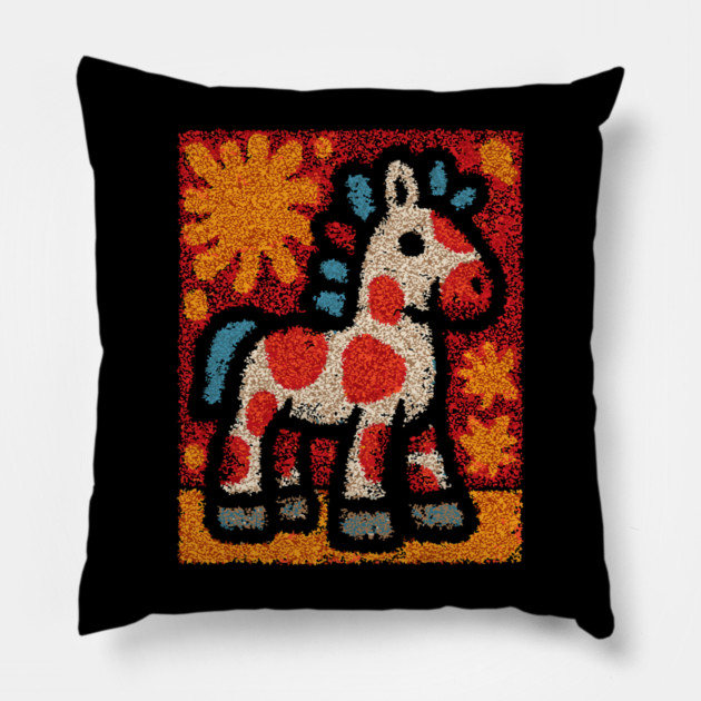 The Pony | A Vintage Toy Illustration Pillow by TuncGK