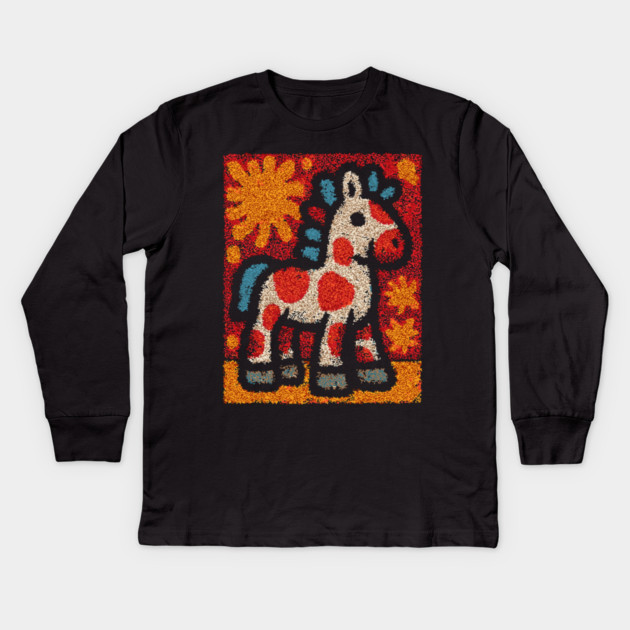 The Pony | A Vintage Toy Illustration Kids Long Sleeve T-Shirt by TuncGK
